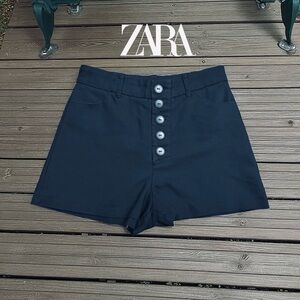 ZARA TRF, High-Waisted Shorts, Small, Black